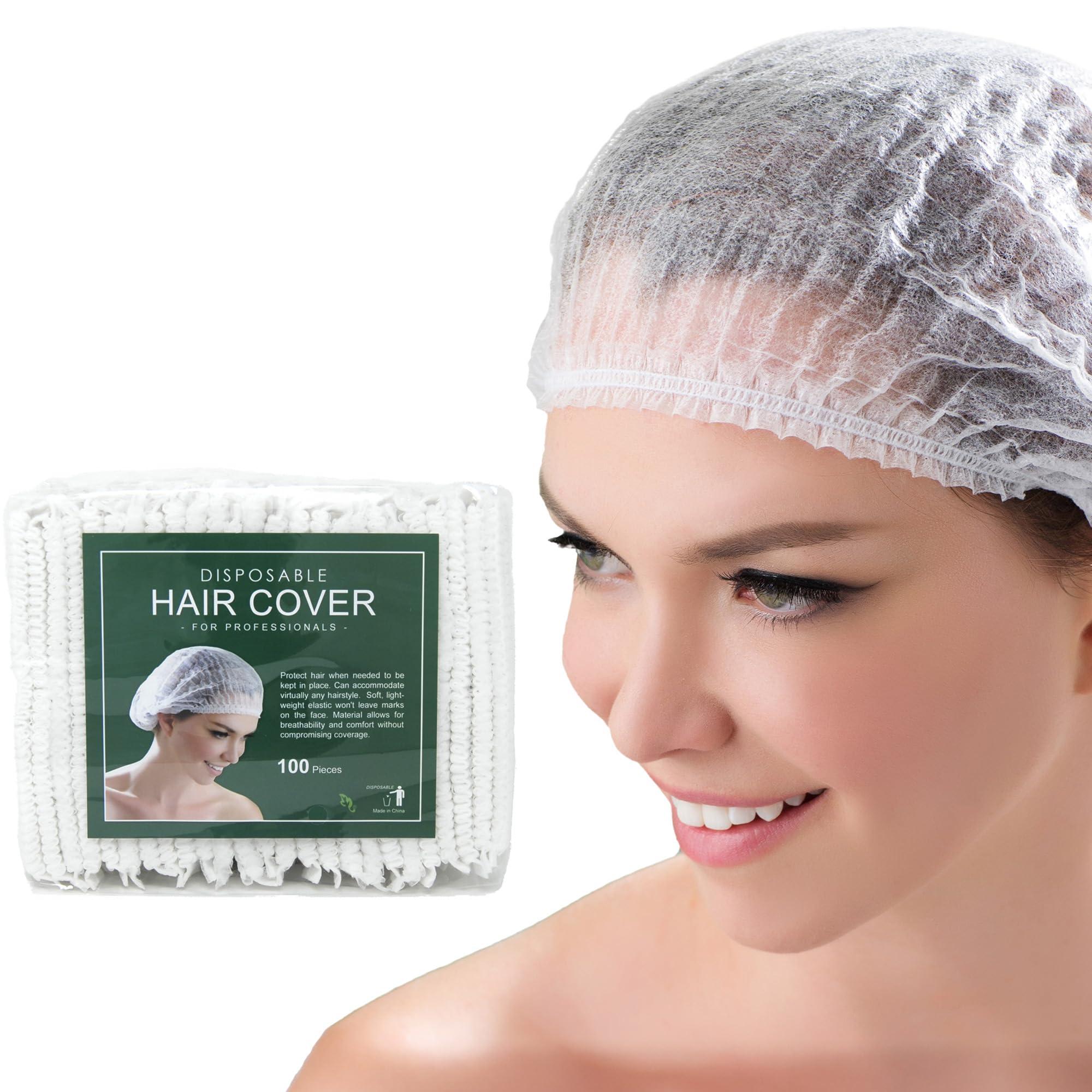 APPEARUS Disposable Bouffant Caps - APPEARUS Disposable Hair Cover Caps for Spa and Salon (White) (100 Count)