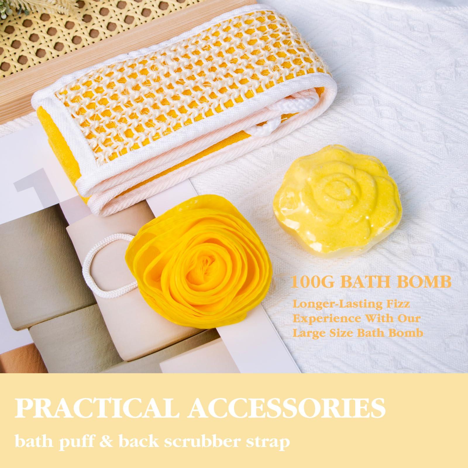 ArioseMonde Gift Baskets for Women, Spa Gifts for Women, 8pcs Honey Almond Bath Gift Set for Women, Relaxation Self Care Spa Kit W/Bath Bomb, Bubble Bath, Mom Birthday Gifts, Christmas Gifts Thank You Gifts