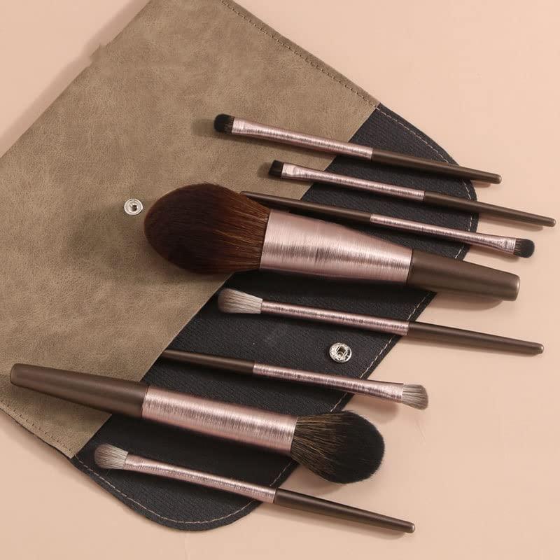 IBDRYKK 10Pcs Wooden Makeup Brushes Set Cosmetic Foundation Powder Blush Eyeshadow Professional Makeup Brush Beauty Tools
