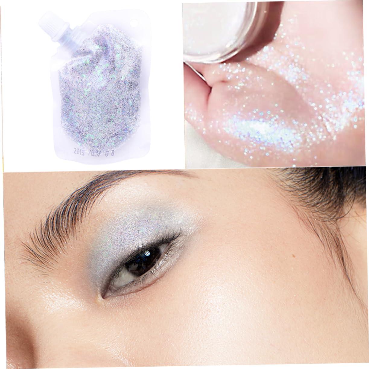 DOITOOL DOITOOL 2pcs 1 Sequins Gel for Face Chunky Glitter Gel Makeup Gel Nail Glitter Flakes Glitter Face Silver Face Glitter Face Gems for Festivals Hair Glitter Gel Hair Glitter Spray