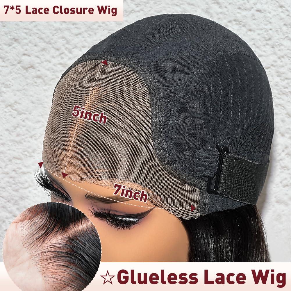 Ali Pearl Alipearl Ready To Go Glueless Bob Wig Human Hair 5x7 Lace Front Wig Pre Plucked Pre Cut Pre Bleached Knots 10 Inch 180 Density Wig For Women