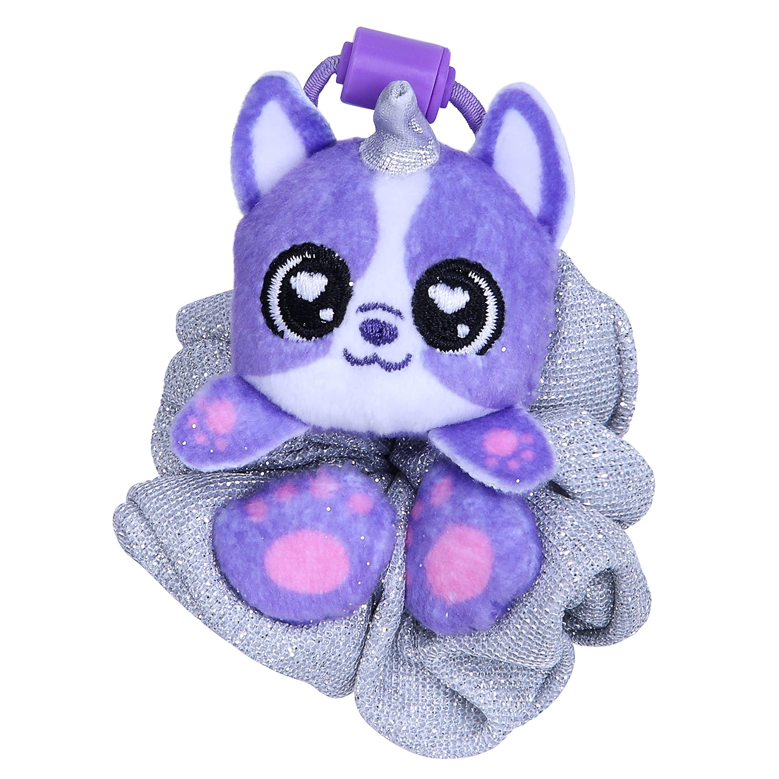 Scrunchmiez ScrunchMiez Single Surprise Pack, Magically transforms from Hair Scrunchie to Cute Plush Friend as Well as Backpack Clip. So Many Characters to Collect & wear.,(ID96524)