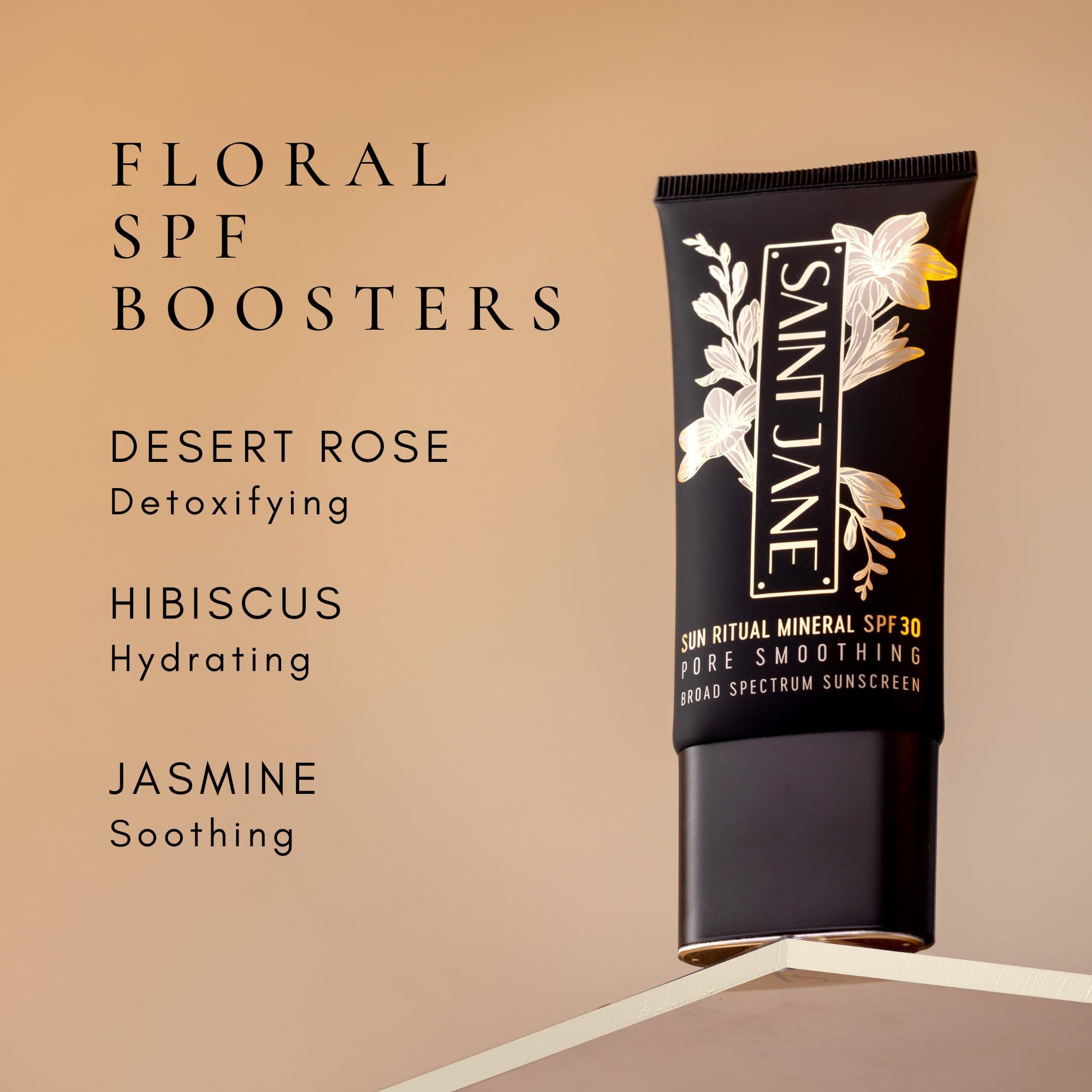 SAINT JANE SAINT JANE - Luxury Sun Ritual - Pore Smoothing SPF 30 Mineral Sunscreen | Luxury, Floral-Infused, Clean Skincare (1.7 oz | 50 ml)