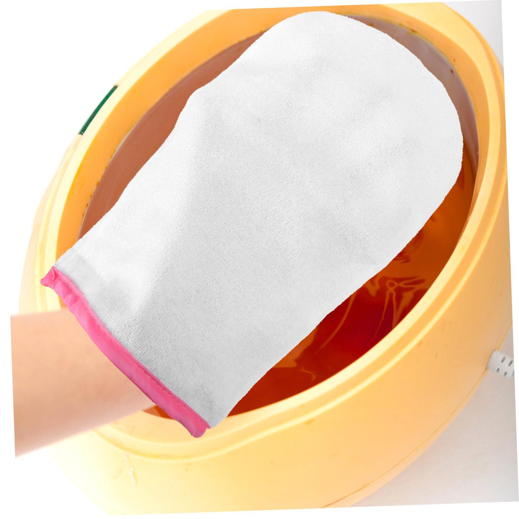 Beaupretty 1 Pair Waxing Gloves Moisturizing Gloves for Dry Hands Nail Art Gloves Heated Glives Aloe Infused Gloves Bath Gloves Hand Lotion Gloves Mitts Tote Bag Manicure Red Towel