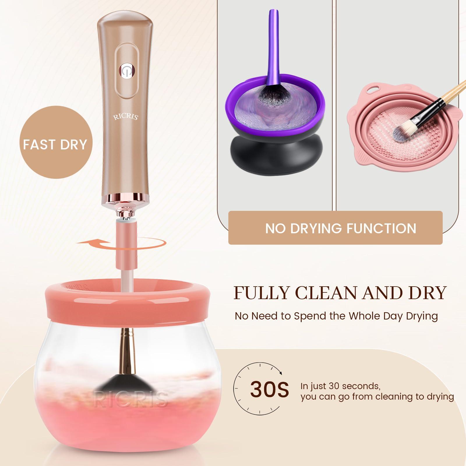 RICRIS RICRIS Electric Makeup Brush Cleaner Machine - Ultra Fast USB Make Up Brush Washer and Dryer - Automatic Cosmetic Brush Cleanser Tool Clean and Dry in Seconds for Beauty Women, Girls