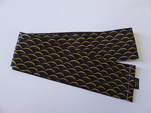 YokohamaUSA YokohamaUSA Japanese Hachimaki Headband 37" L NAMI Wave Sushi Chief, Sports/Navy Blue