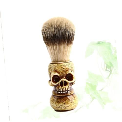 Beaupretty Beaupretty skull beard brush shaving beard brush men bristles beard brush beard brush for men grooming beard portable beard brush skeleton man Wooden