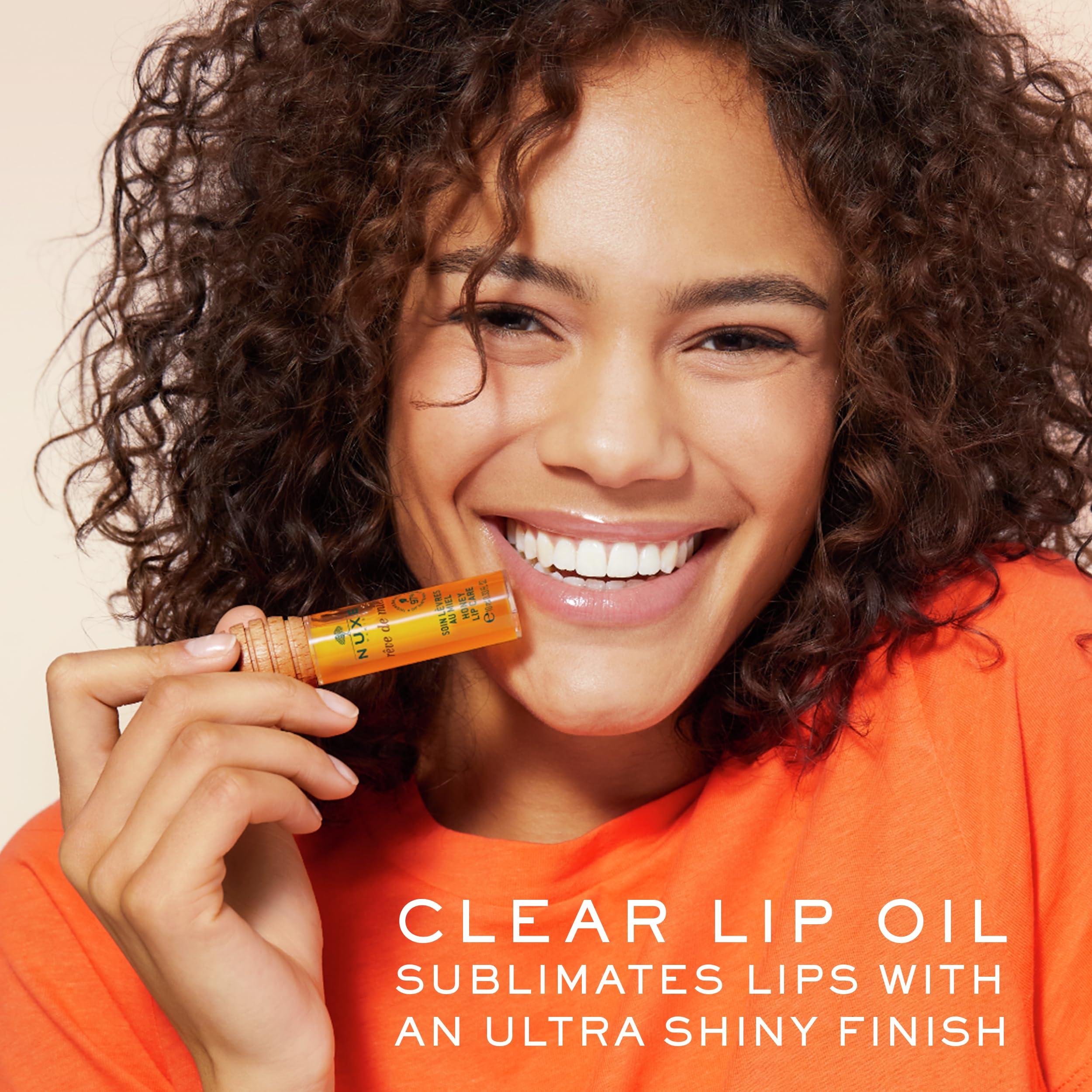 NUXE NUXE Huile Prodigieuse Shimmer Dry Oil (3.3 Fl Oz) & Rve de Miel Honey Lip Oil (0.33 Fl Oz) French Skincare Duo for Glowing Skin & Lips