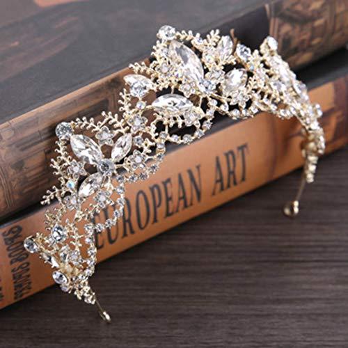 Fdesigner Fdesigner Baroque Wedding Crowns and Tiaras Rhinestone Bride Tiaras Royal Tiara for Women and Girls (Silver)
