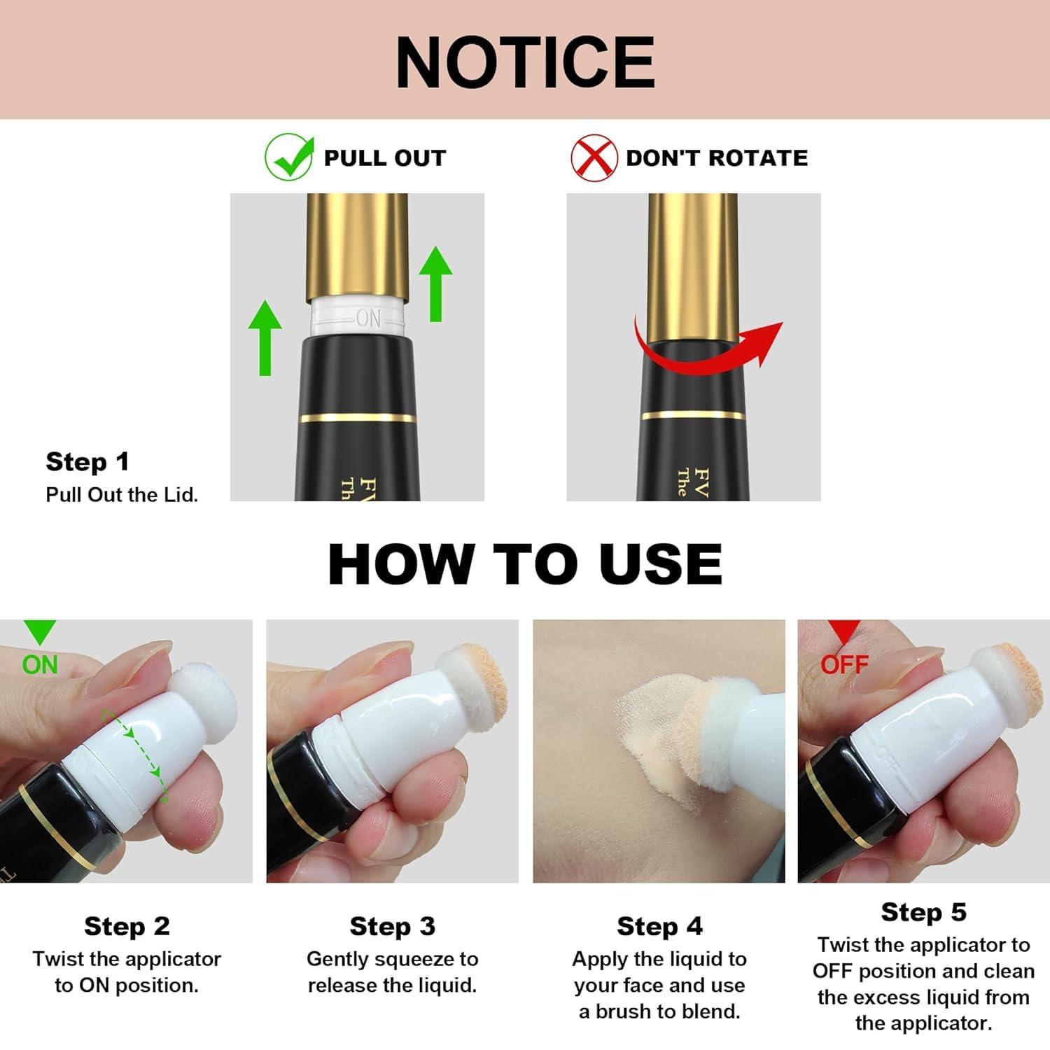 FV FV 2PCS Cool Toned Contour & Liquid Highlighter Stick, Blendable & Natural Finish Cream Contour Makeup Set, Long Lasting Face Illuminator & Shaping Stick, Cruelty-free & Vegan, 02&04