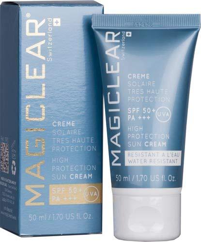 MAGICLEAR Luxury face Sunscreen SPF 50 PA+++ Daily sunblock for sensitive skin waterproof organic moisturizer mineral zink oxide suncream sun protector hypoallergenic natural Swiss brand Magiclear 1.7 Oz