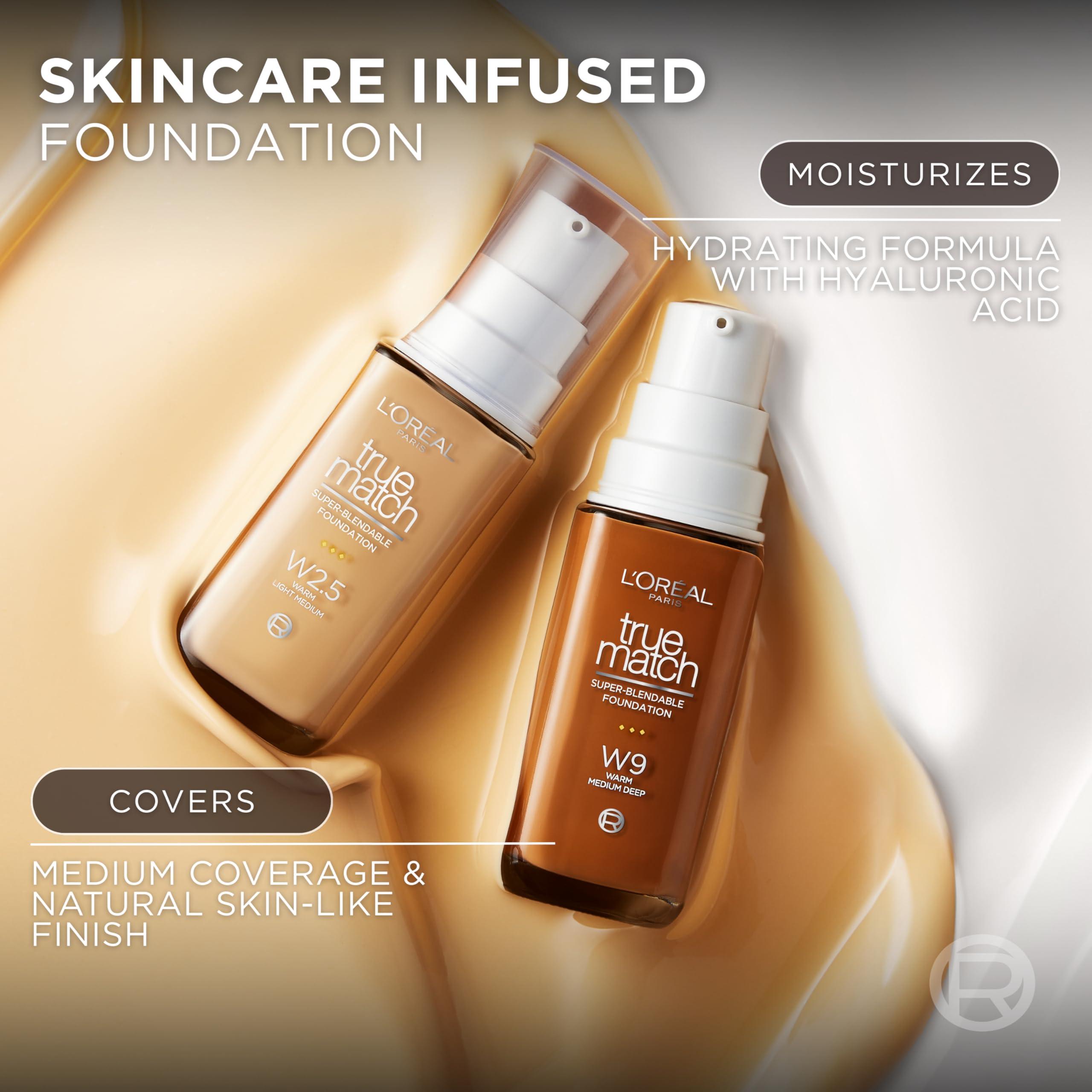 L’Oréal Paris L\'Oreal Paris True Match Super-Blendable Foundation, Medium Coverage Liquid Foundation Makeup, W5.5, Medium, 1 Fl Oz