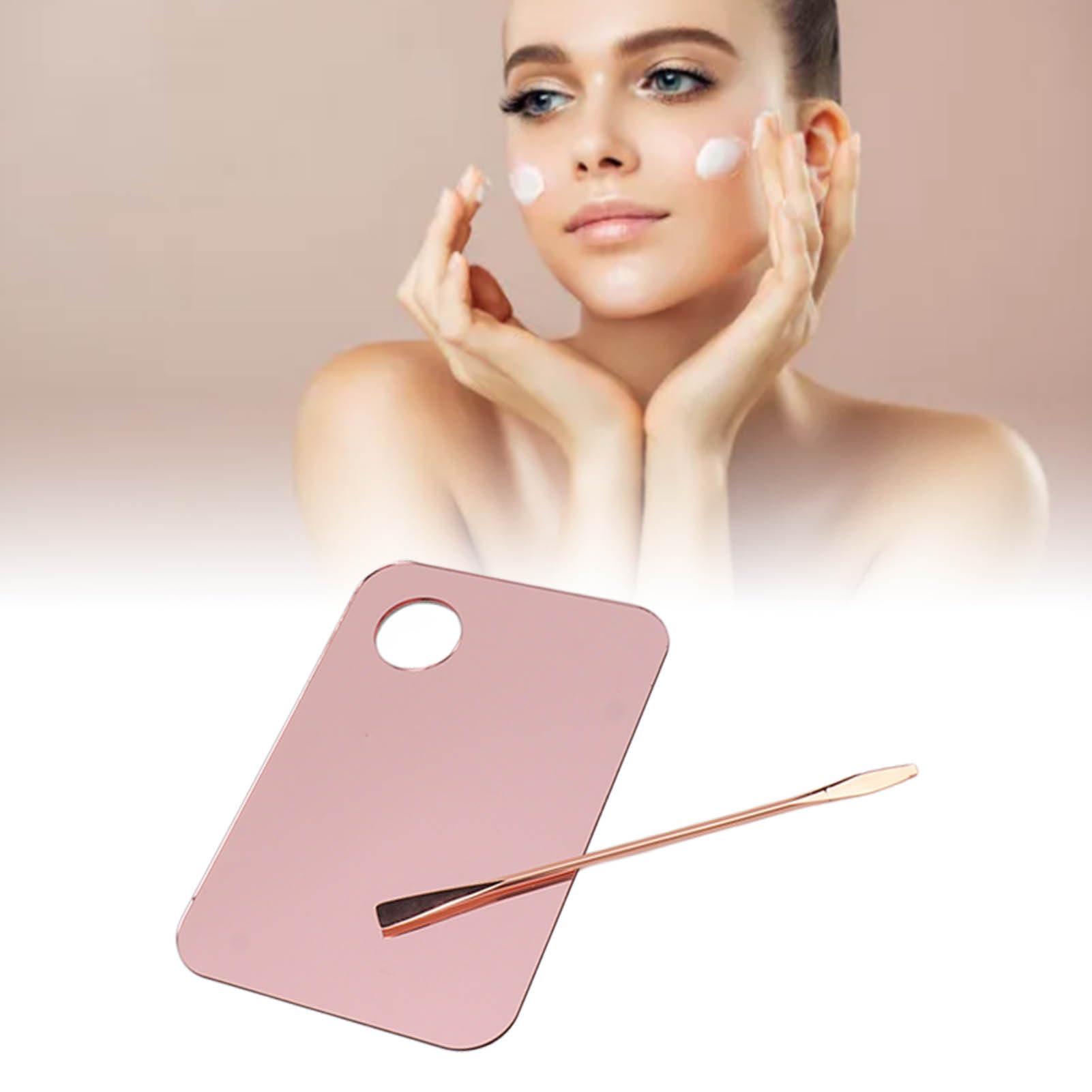 Tomotato Acrylic Cosmetic Makeup Palette, Rose Gold Makeup Mixing Tray Foundations Holder Plate Makeup Nail Art Palette for Foundations Eye Shadow Lipsticks Nail Art Beauty Salon