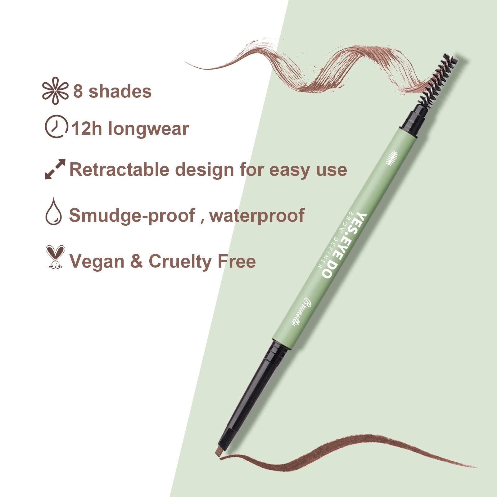 YES.EYE DO Auburn Eyebrow Pencil, Ultra Slim Red Eyebrow Pencil Definer Long Lasting, Micro Fine Triangle Tip Double Head Brow Sculptor for Natural Eye Brow Lamination Makeup Look, Auburn, YES.EYE DO