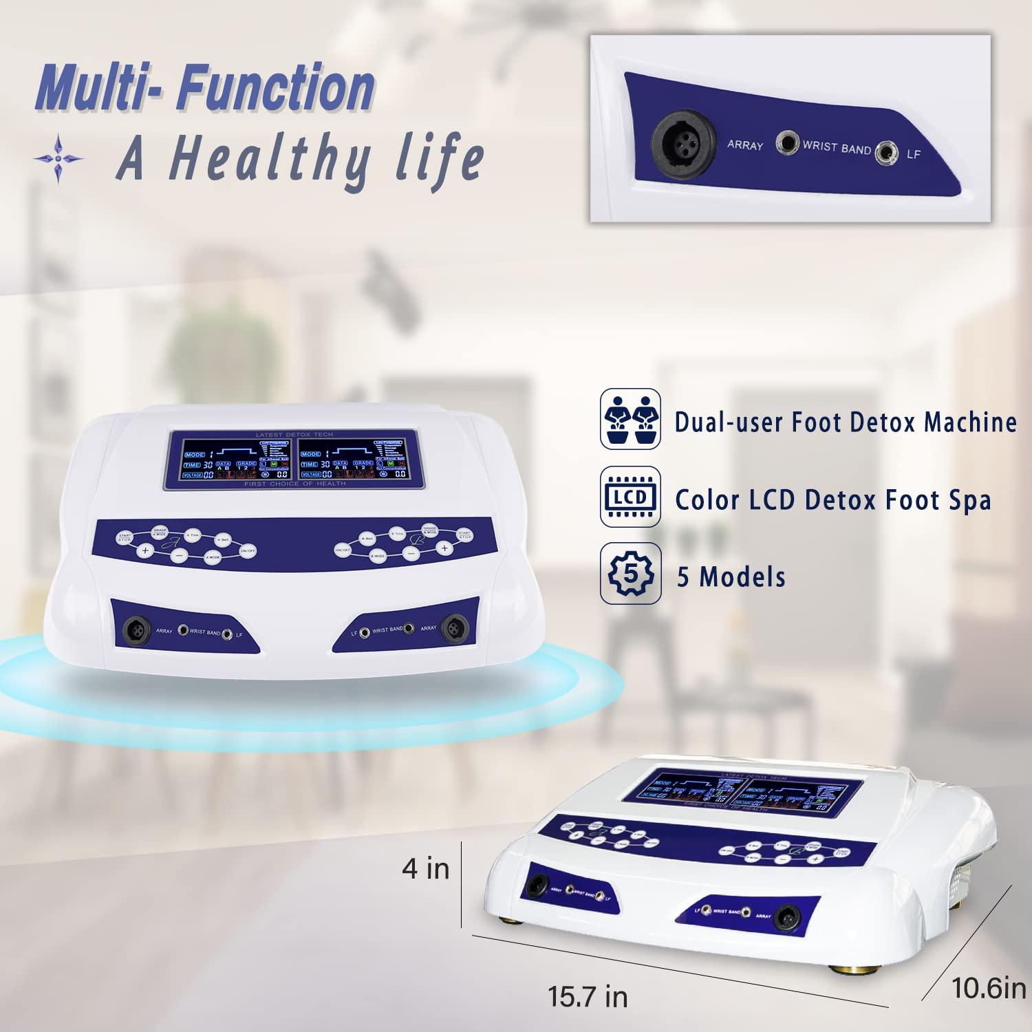 LeCuag Ionic Foot Bath Detox Machine, Professional Ion Cleanse Dual Ionic Detox Foot Bath Spa Ion Spa Chi Cleanse System for Home USE, 8 Mode Foot Spa Detox, Far Infrared Belt