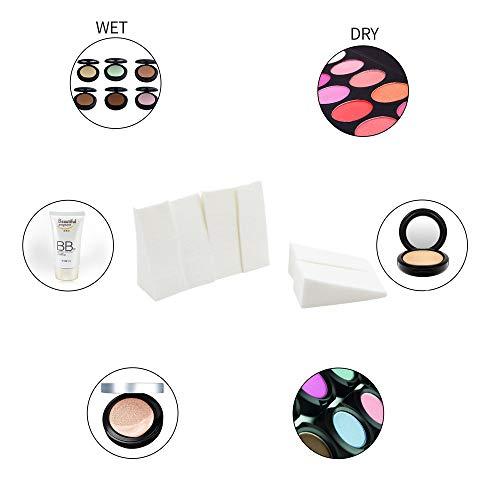 Symphonyw Make Up Wedges, 40 Pieces White Triangle Shape Makeup Sponge Cosmetic Wedges Foundation Beauty Tools