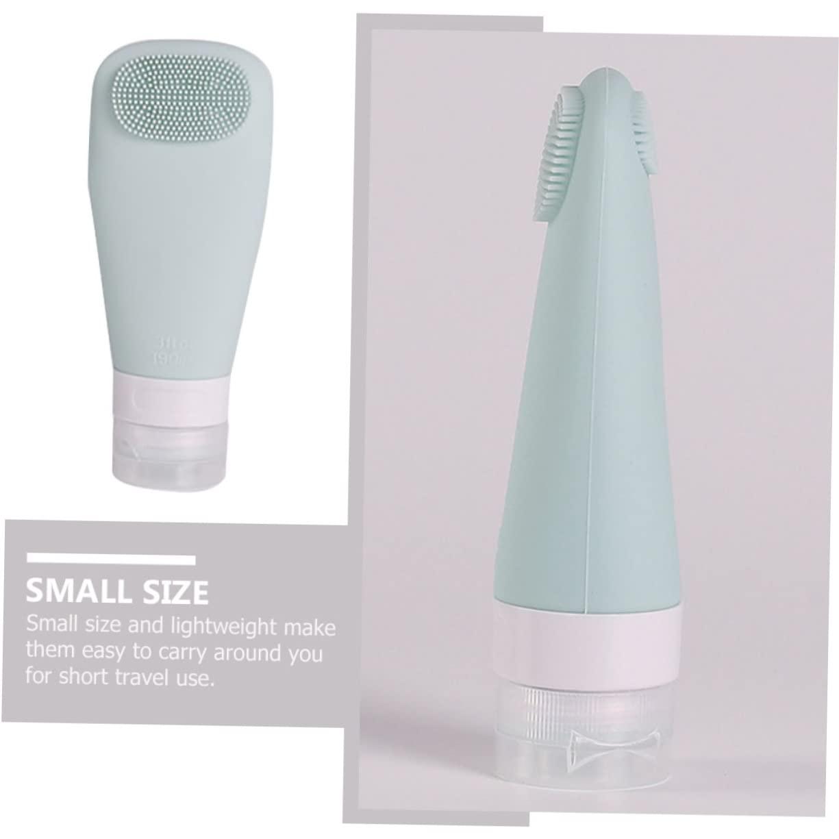 Gogogmee Gogogmee 5Pcs Shampoo Dispenser Bottles with Brush Leak Proof Travel Containers for Lotion Body Wash & Toiletries Soft Blush Milk and