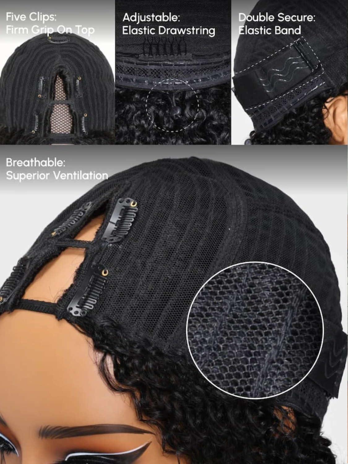 Beauty Forever Beauty Forever V Part Wig Human Hair Kinky Straight EasiContour Vpart Wigs Upgrade U Part Wigs Glueless Full Head Clip In V Shape Wigs No Leave Out None Lace Front Wig 150% Density 22inch