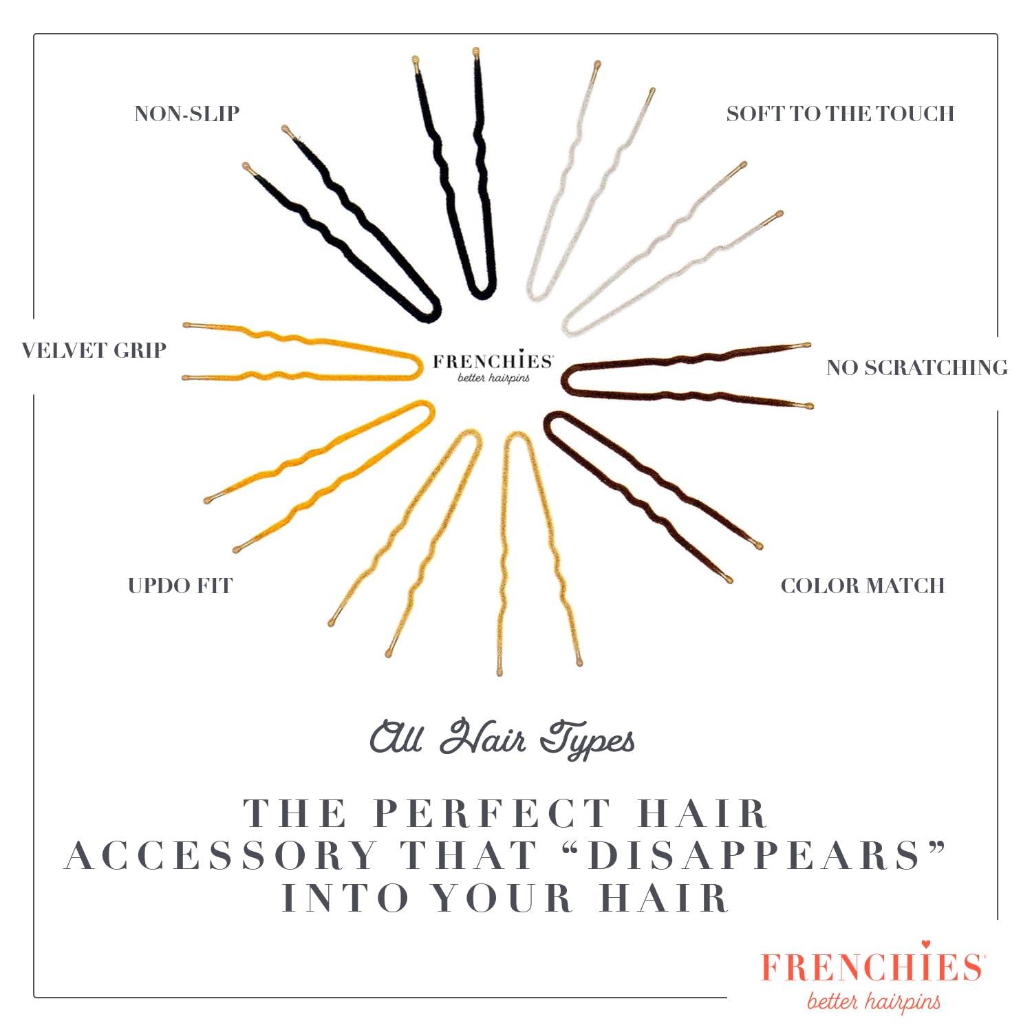 Frenchies Frenchies French Twist Hair Pin, Ultra Flocked Extra Soft French Hair Pins for Women, Wedding, Updo Extensions, or Wig, 100 Count, Blond, Small (2 inch)