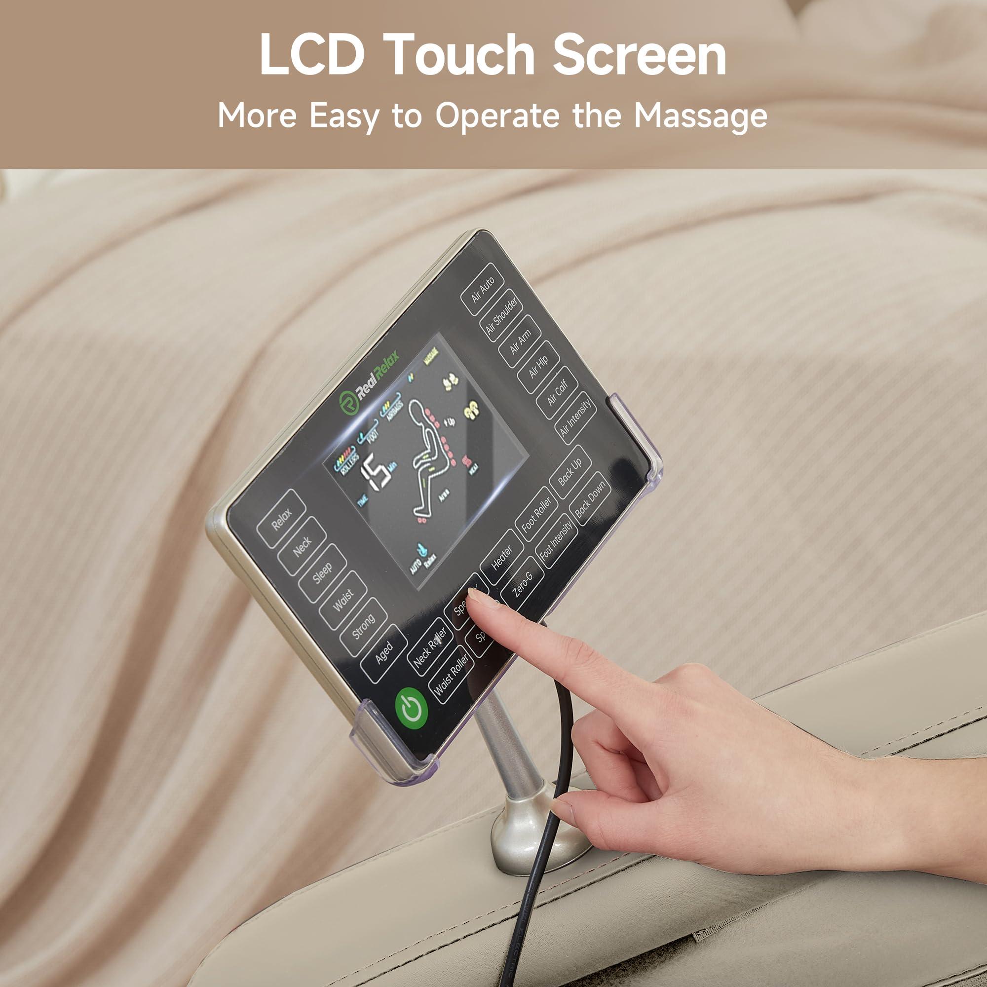 Real Relax Real Relax Full Body Massage Chair, Zero Gravity Massage Recliner Chair with 6 Auto Modes, Full Body Airbags, Bluetooth, Fit Office and Home, Brown