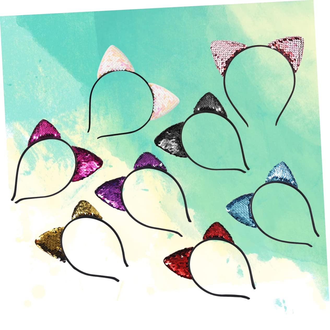 Ipetboom Ipetboom Cat Ears Headband Women's Hair Band Glittery Metal Hoops for Parties Daily Wear