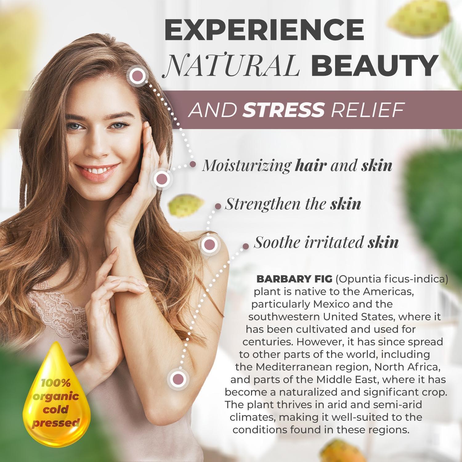 Au Natural Organics Au Natural Organics Prickly Pear Seed Oil for Face (Barbary Fig) 100% Pure Organic Prickly Pear Oil, All Natural Face, Dry Skin & Body Moisturizer and Hair Treatment, Extra Virgin, Cold Pressed, 1 oz