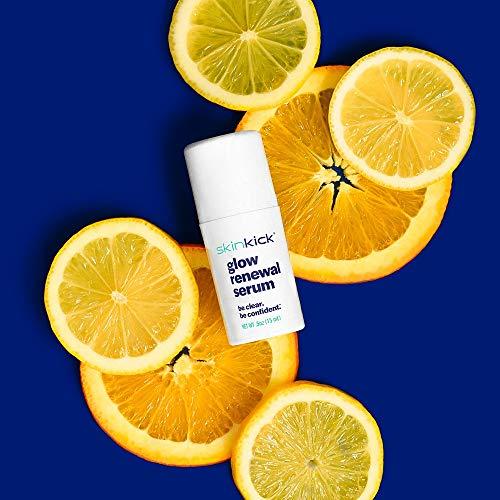 SkinKick SkinKick Clean+Natural Glow Renewal Serum For Face| Anti-aging Vegan Formula to Boost Firmness| Smooth Fine Lines and Wrinkles| Reduce Appearance of Acne Scars