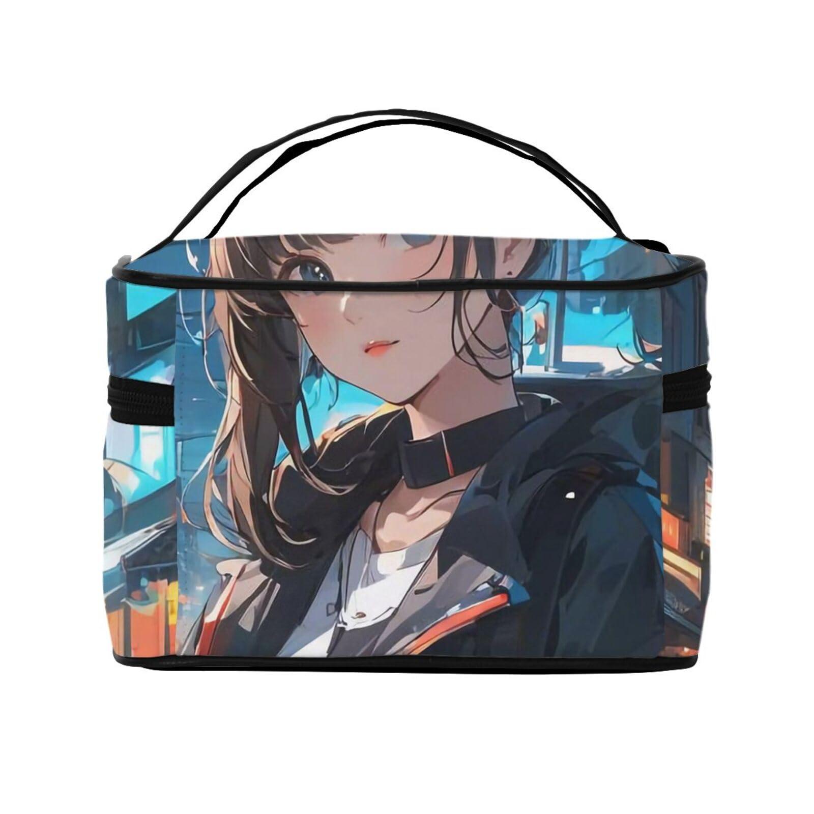 QASDFGHR QASDFGHR Small cool wallpapers Print Makeup Bag,Travel Cosmetic Bag with Zipper for Women Square Make Up Bags Organizer