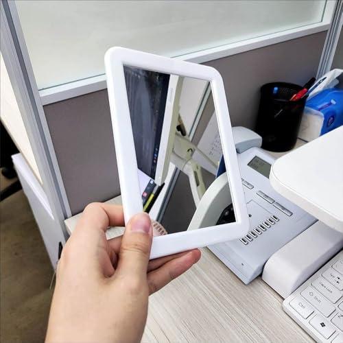 MIHAGUTY MIHAGUTY Magnetic Locker Mirror,5\" x 7\" Small Mirrors School Locker, Bathroom, Household Refrigerator, Locker Accessory, Office Cabinets, and Home (White)