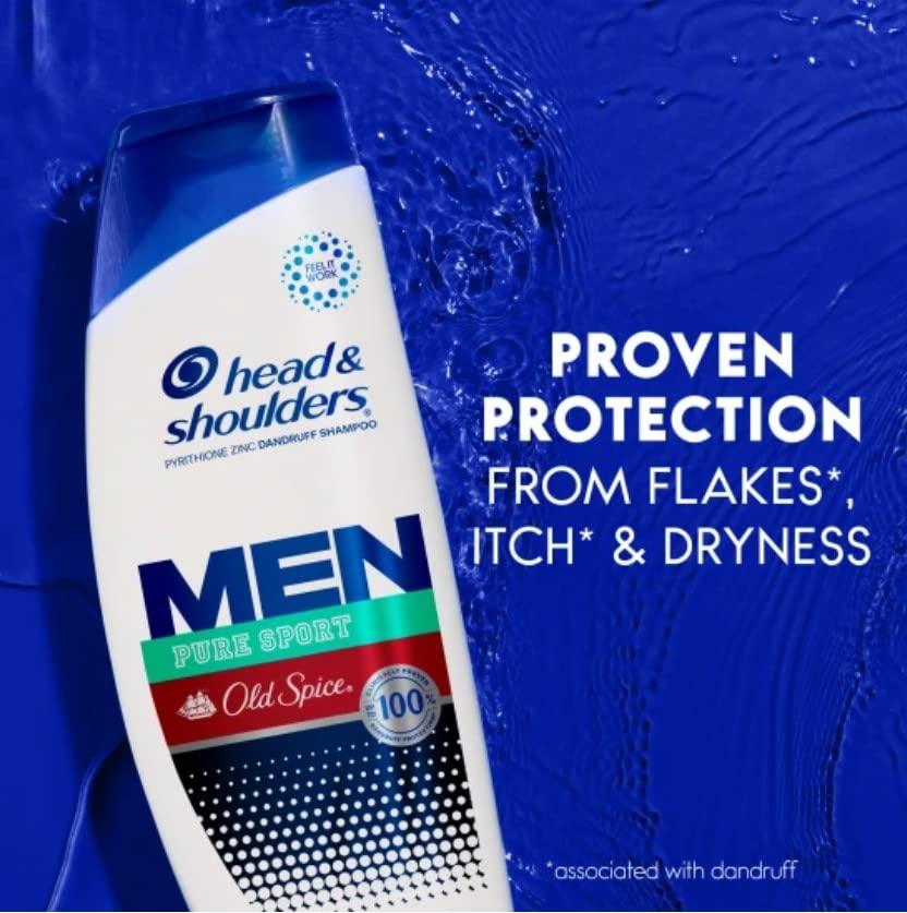 Head & Shoulders Head & Shoulders Men Old Spice Pure Sport Anti-Dandruff Shampoo, Paraben Free 12.5 Fl Oz (Pack of 2)