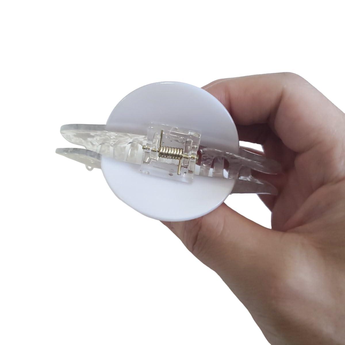 Generic Generic White Moon Hair Clip,Acetate Claw Clip for Women,Women Hair Accessories, 1 Count (Pack of 1)