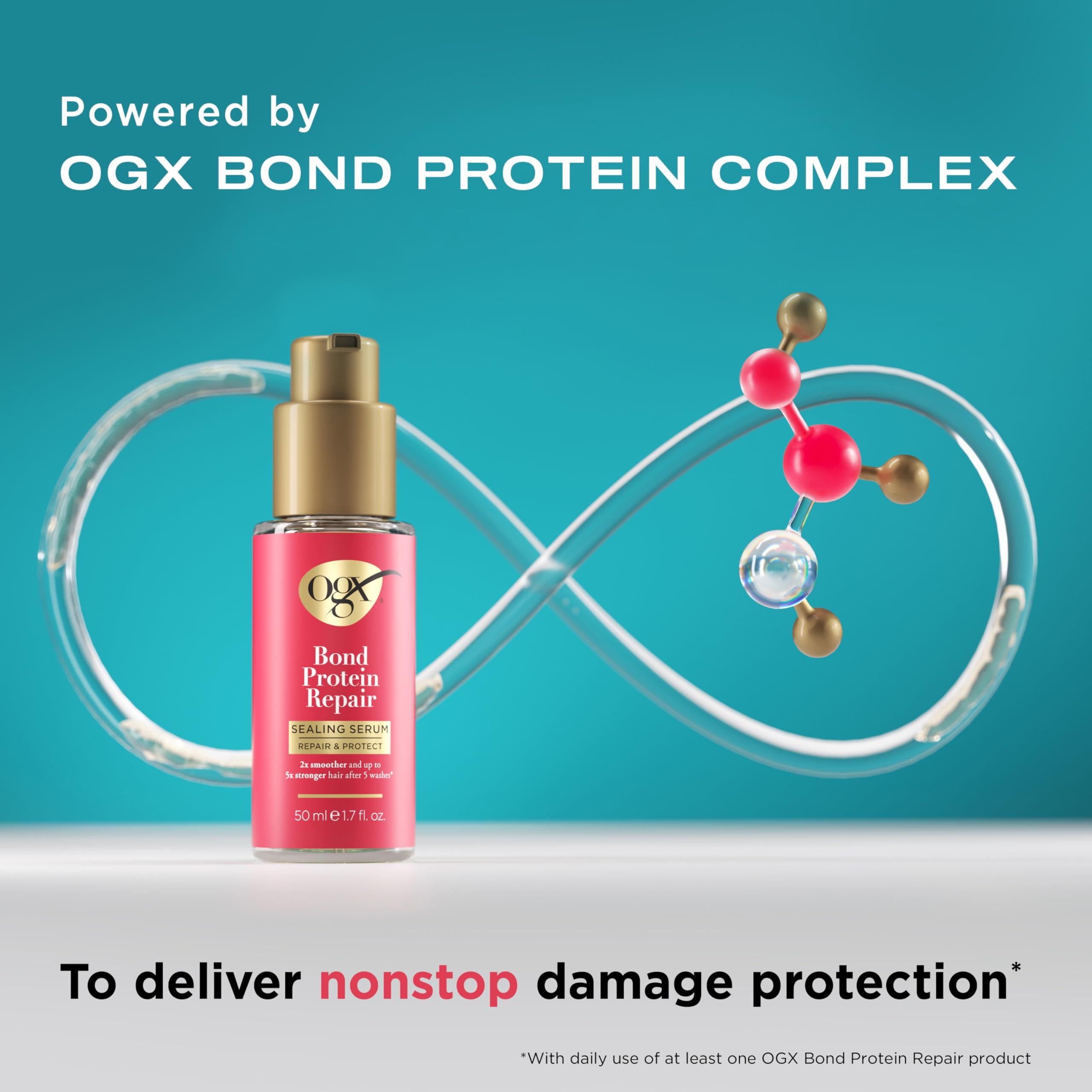 OGX OGX Repair & Protect Bond Protein Repair Sealing Hair Serum, Sealing Hair Serum Helps Revitalize Damaged Hair for Softer, Smoother, & Stronger Hair**, 1.7 fl. oz