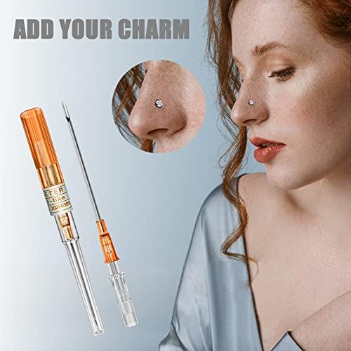 BoChang Catheter Needles - Autdor 5Pcs Piercing Needles 14 Gauge IV Catheter Needles Ear Nose Piercing Needles Stainless Steel Hollow Needles for Ear Nose Lip Tongue Belly Navel Nipple Cartilage Piercing Kit