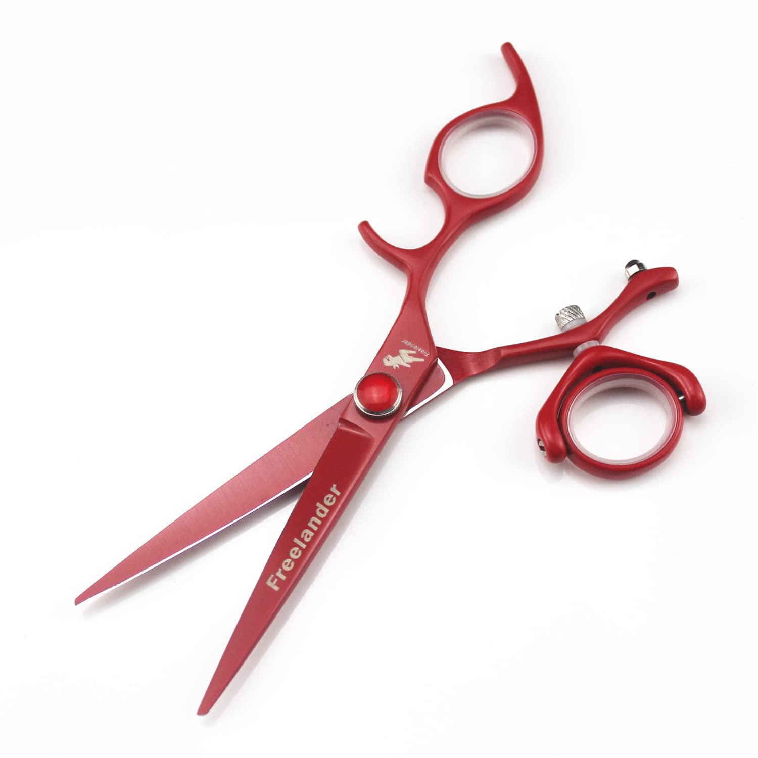 AVCITY 6.0 Inch Barber Salon Hairdressing Shears Hair Cutting Scissor Set, Red Turn Hair Cutting Scissors Setprofessional Barber Shears Kit Tools, Sharp And Durable, for Men/Women/Kids/Salon & Home