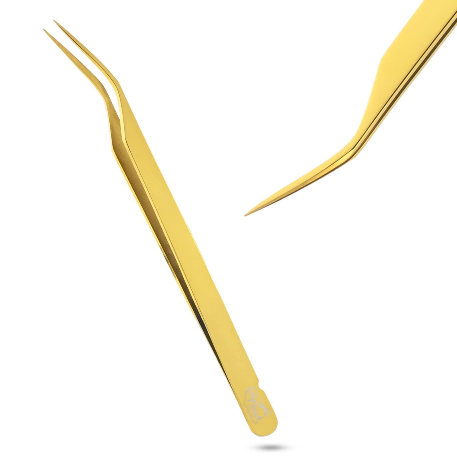 Cross Edge Corporation My Lash Tools New Isolation Lash Tweezers For Eyelash Extensions Best for Individual Isolation & Classic Lashes Japanese Stainless Steel Lightweight Precision Lashing Twisers (Gold)
