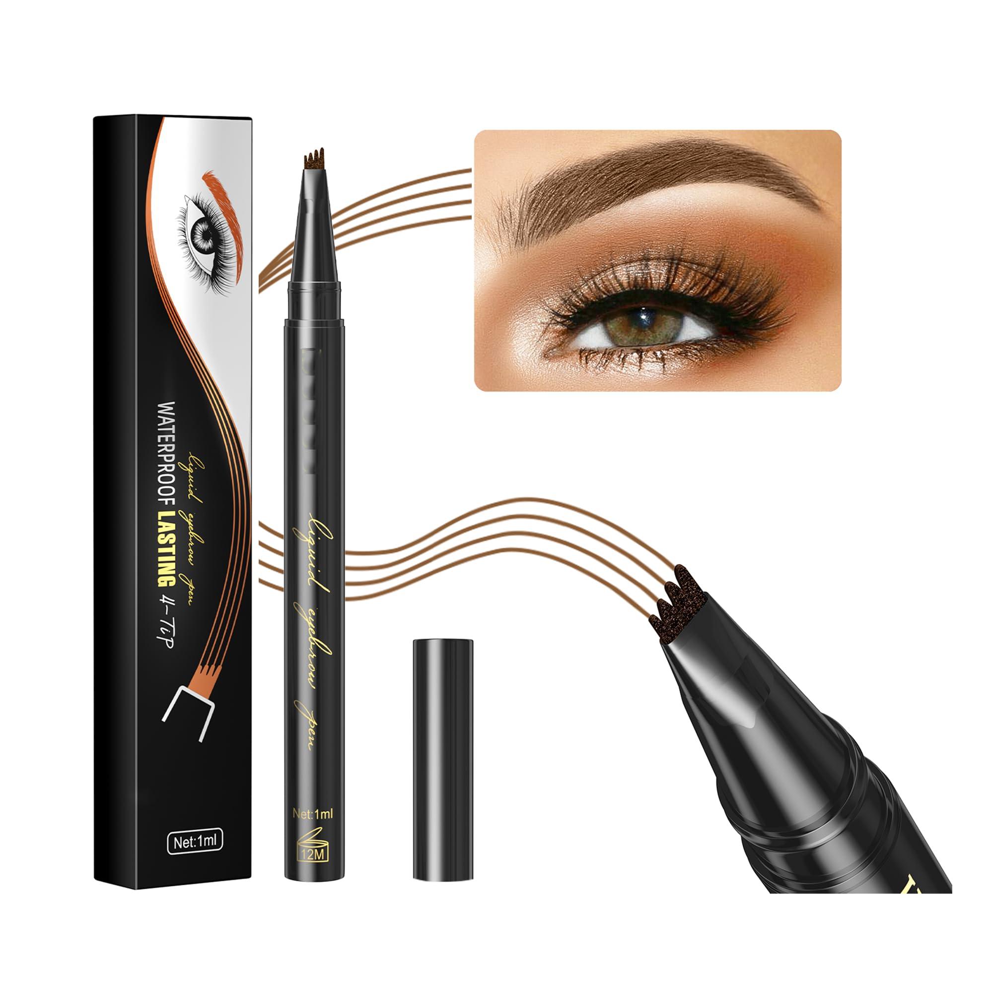 MIRORA Eyebrow Pen, Micro 4 Point Makeup Pens, Microblading Eye Brow Pencil for Natural and Hair-Like Strokes Makeup, Waterproof, Long Lasting & Professional Eyebrow Definer (#2 Dark Brown)