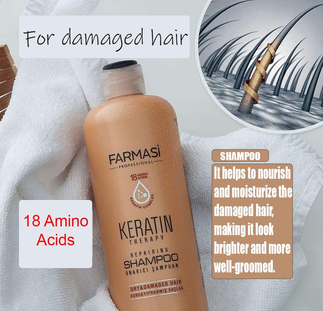 FARMASi FARMASi Keratin Theraphy Repairing Shampoo for Dry and Damaged Hair 360 ml / 12.2 fl.oz