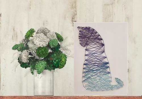 AKKY AKKY Northern European Cat Head DIY String Art Craft Kit (Wood) Includes String and Hardware for Hanging