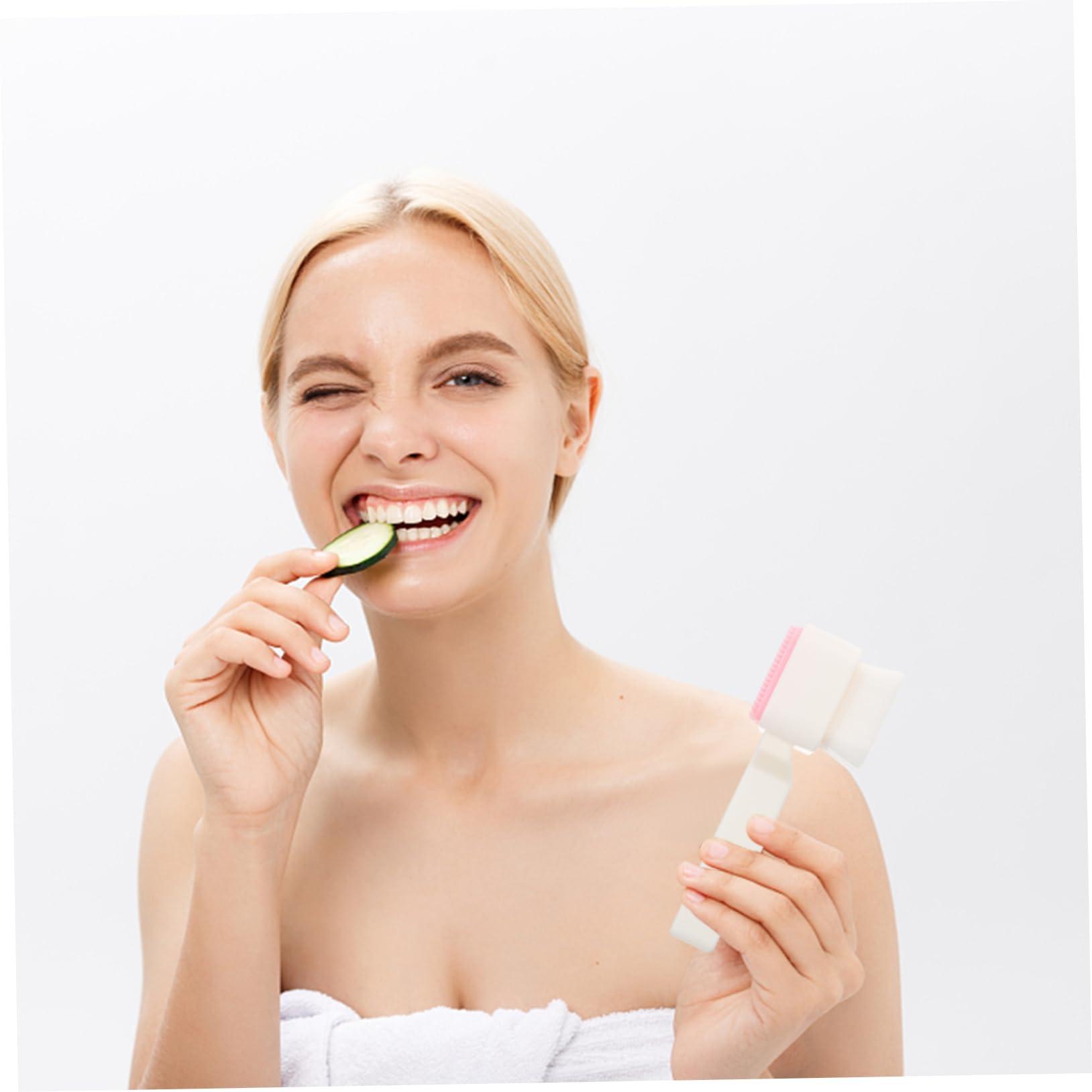 Hemoton Hemoton Square Facial Cleansing Brush Face Brush Face for Cleansing and Exfoliating Cleansing Facial Brush Face Wash Scrubber Manual Facial Brush Deep Cleaning Brush White