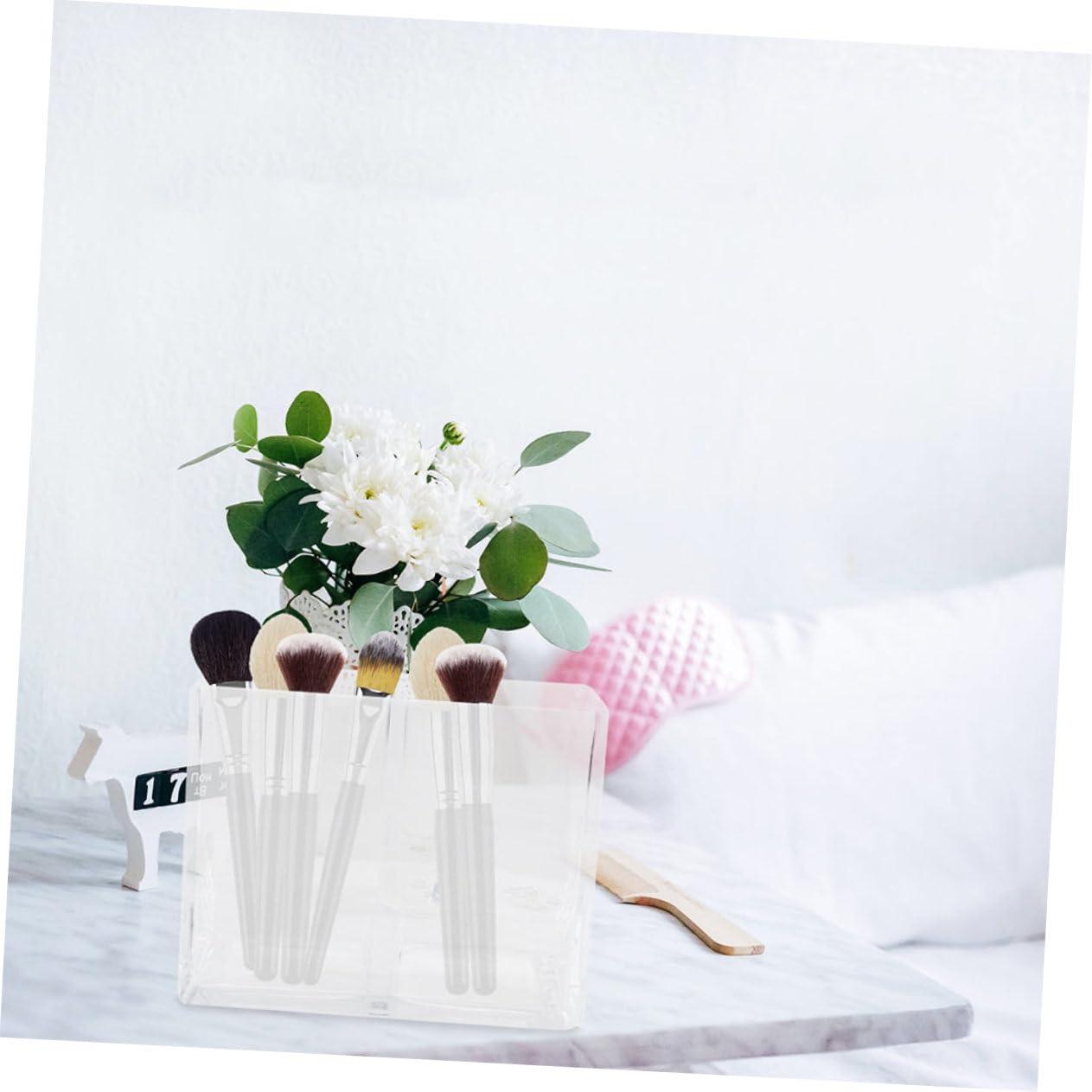 Angoily Angoily Elegant Acrylic Brush Holders Pen Organizers 2pcs Makeup Brush Storage Buckets for Women