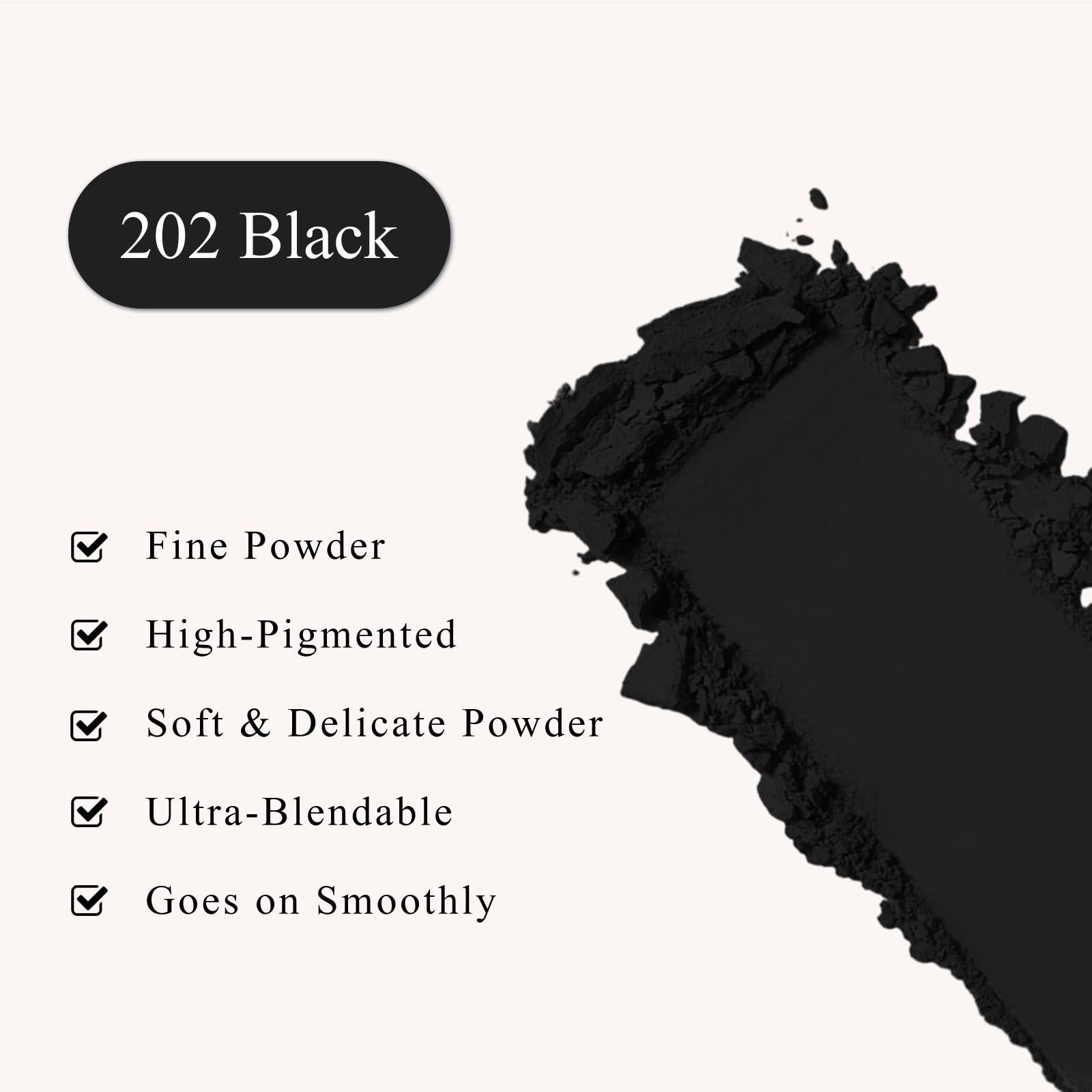 FIVEFULU FIVEFULU Single Black Eyeshadow, Pressed Powder Matte Black Eye Shadow Palette Make-up, Blendable Long Lasting High Pigment Black Eye Makeup Halloween Black Eye Paint & Face Body Paint