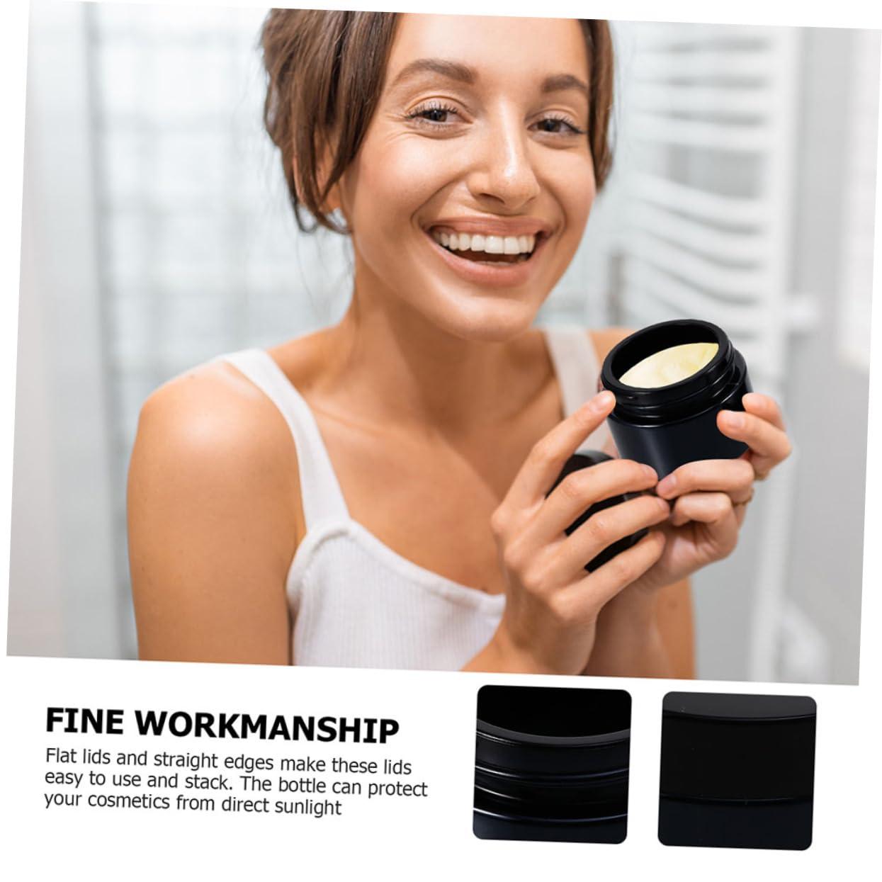 MUSISALY MUSISALY 5pcs Cream Bottle Beads Storage Pots Face Cream Cosmetics Cream Sub Bottle Clear Beads Moisterizer Container Empty Cosmetic Jars Sub Packaging Container Hand Cream Jar Black Glass