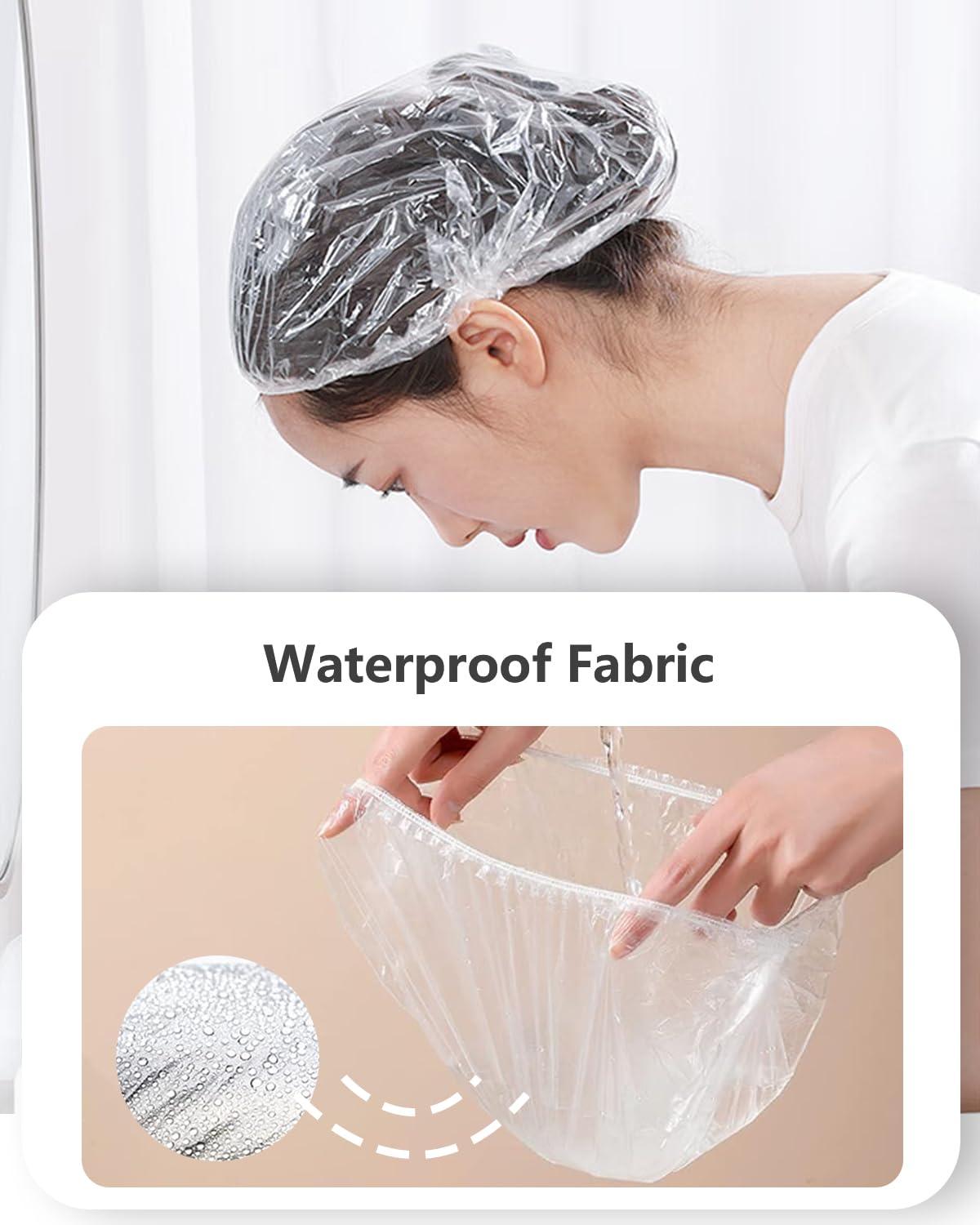 Years calm Years Calm 40PCS Disposable Shower Caps, Clear Shower Caps for Travel, large Plastic Hair Caps for Women, Home Use, Hotel (large Size 20.5\") (40PCS)