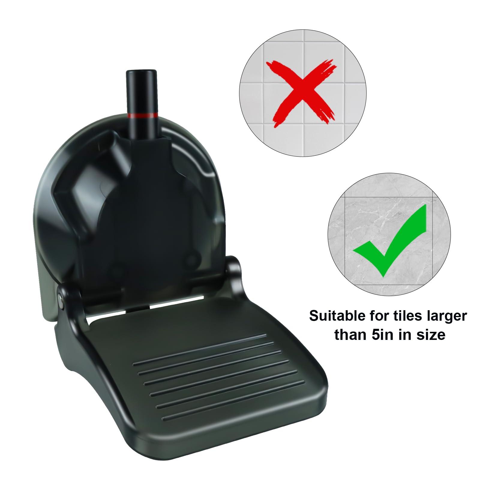 CLIO Foldable Shower Foot Rest for Shaving Legs, Shaving Step for Inside Shower with Powerful Suction Cup, Reusable Shower Shave Stool (Black)