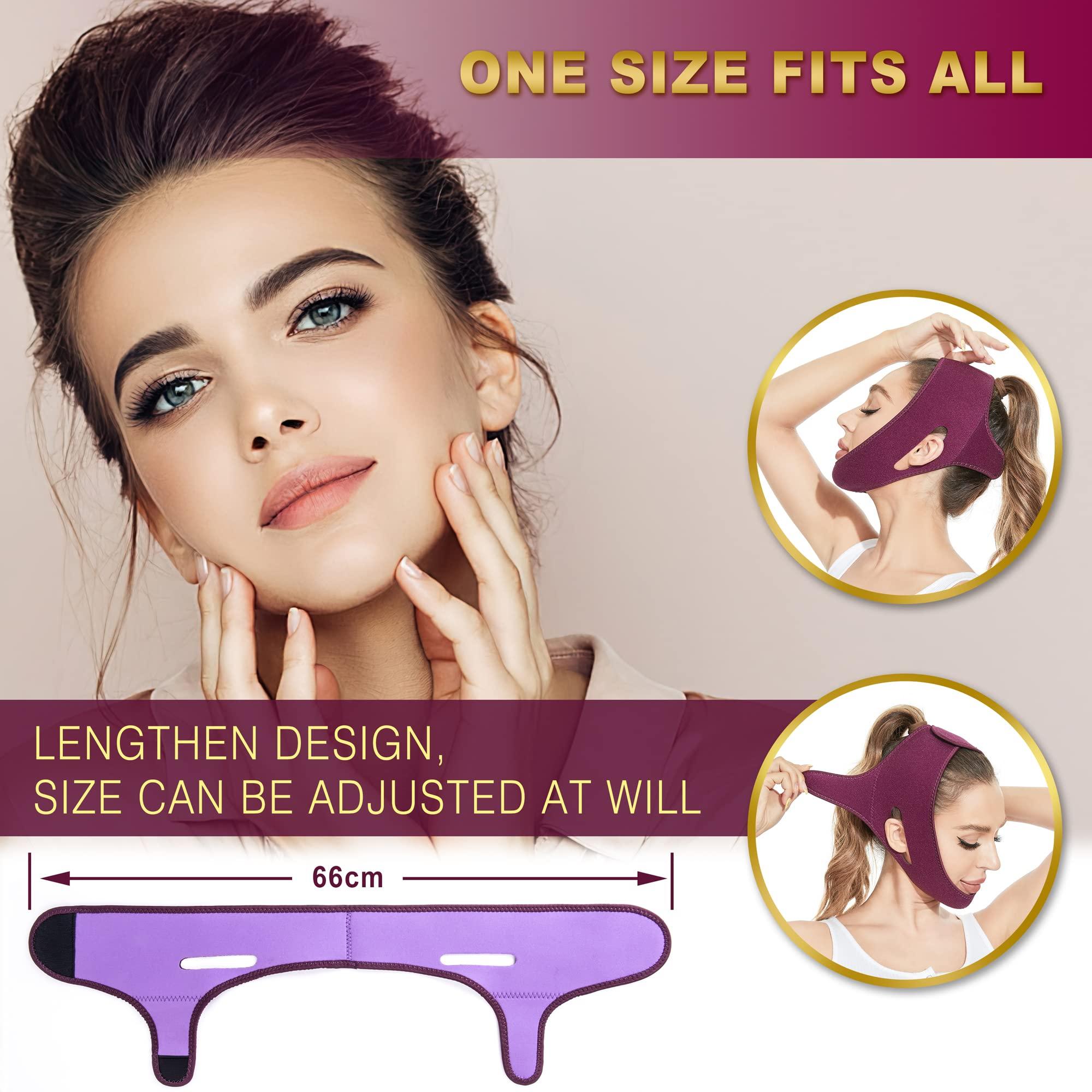 EDCBMB Double Chin Reducer,Face Slimming Strap,V line Lifting Mask,Eliminator, Remover,Tape,V Shaped Belt Facial for Women and Men,Reusable Strap for sleeping jawline Jaw Exerciser EDCBMB