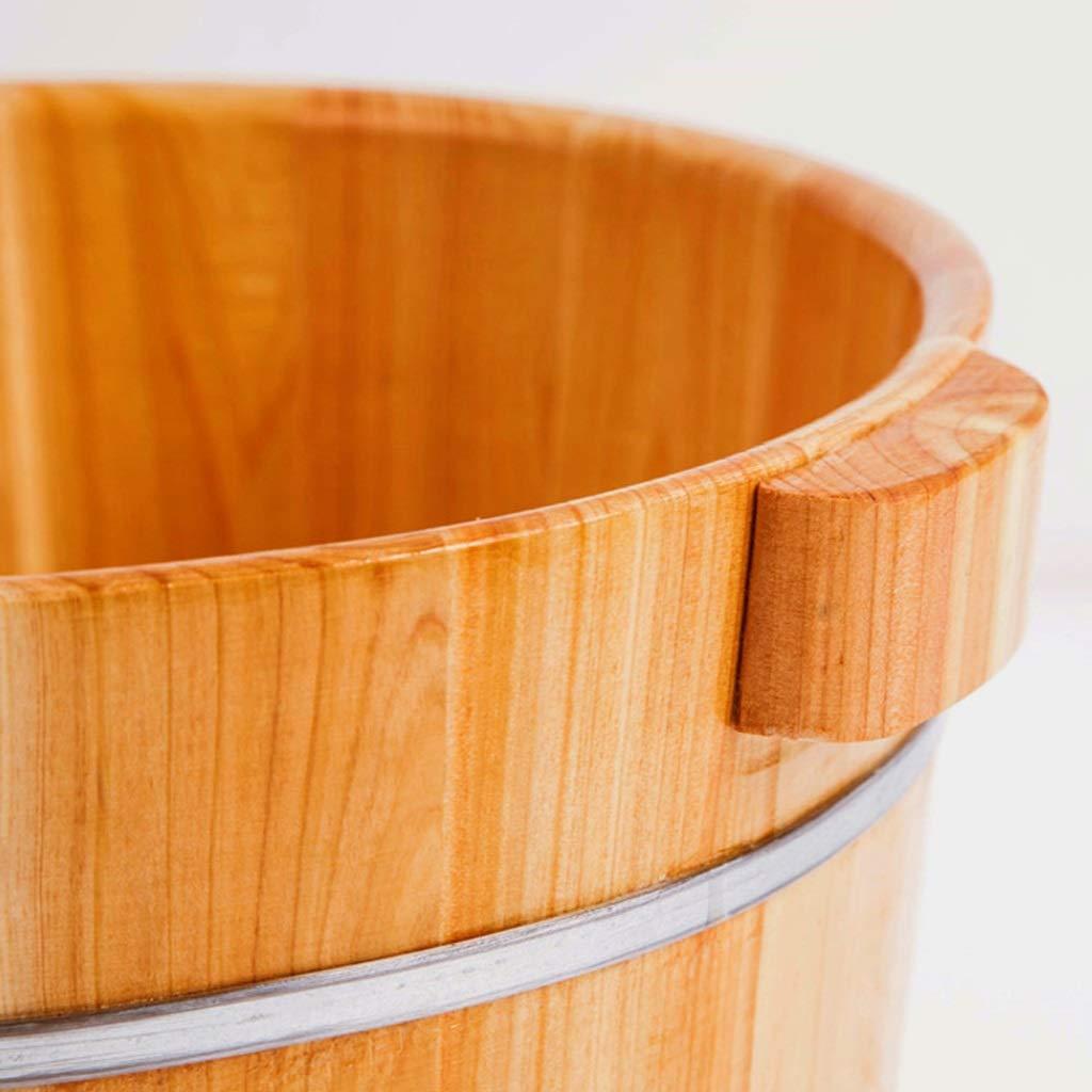 JHDPH Wood Foot Bath Bucket Adult Heightening Wooden Foot Basin, Household With Lid Foot Bath, Foot Bath, Foot Bath Barrel Household, Covered Foot Bath, Fragrant Fir Foot Bath Barrel, Family Health Gift,40