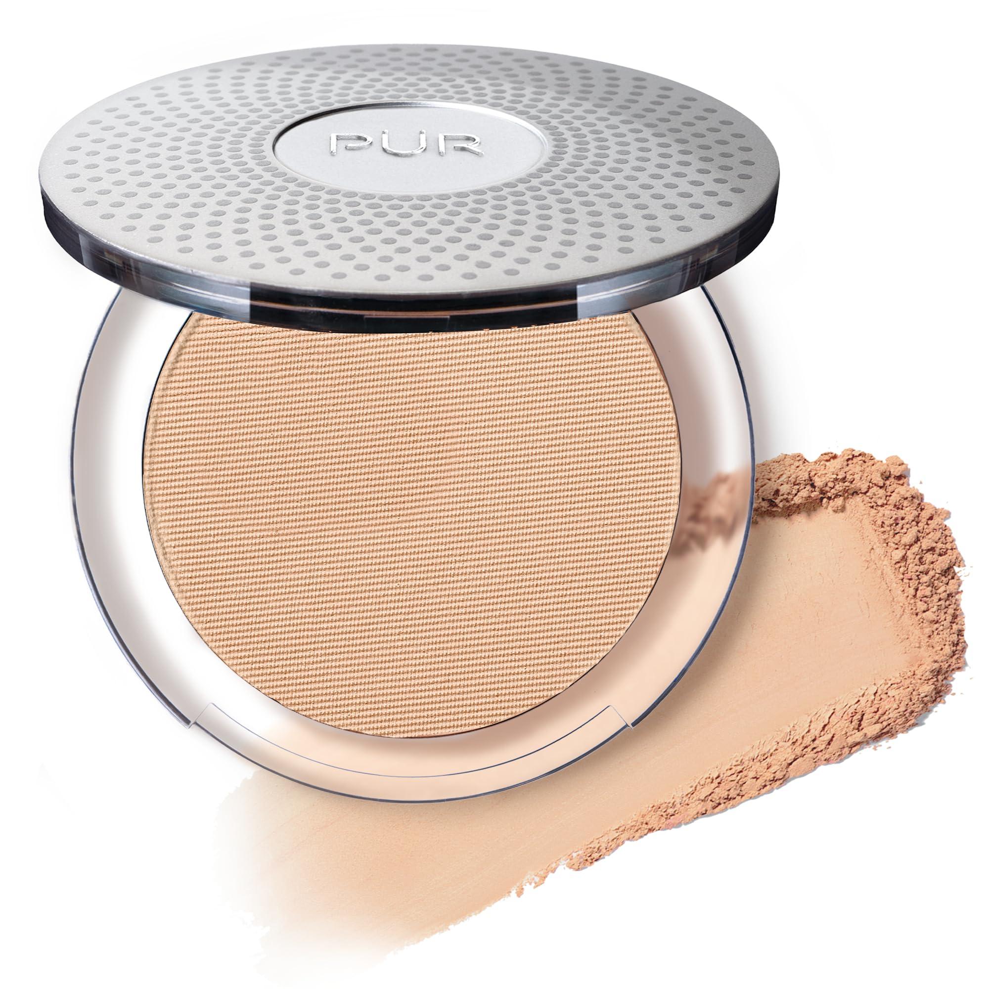 PR Beauty PUR Beauty 4-in-1 Pressed Mineral Makeup Powder Foundation with SPF 15 - Concealer & Finishing Compact Pressed Powder for Face - Buildable Medium to Full Coverage Foundation Powder (Linen)