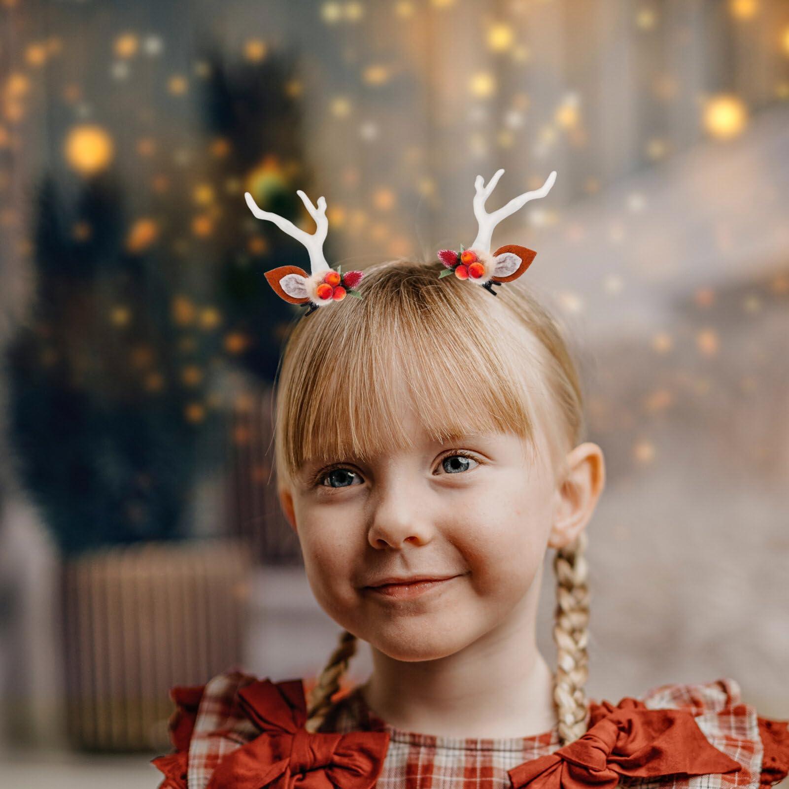 COHEALI COHEALI 50pcs Artificial Deer Antlers Acrylic Reindeer Antlers Faux Deer Horns for DIY Crafts Christmas Hair Clips Headpieces White