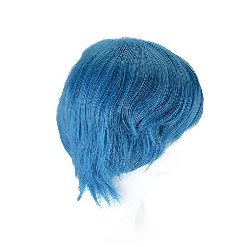 PLUSKER PLUSKER 30cm Women Anime Short Straight Blue Fluffy Hair Wig for Sailor Mizuno Ami Mercury Cosplay Party Synthetic Costume Hair Wigs