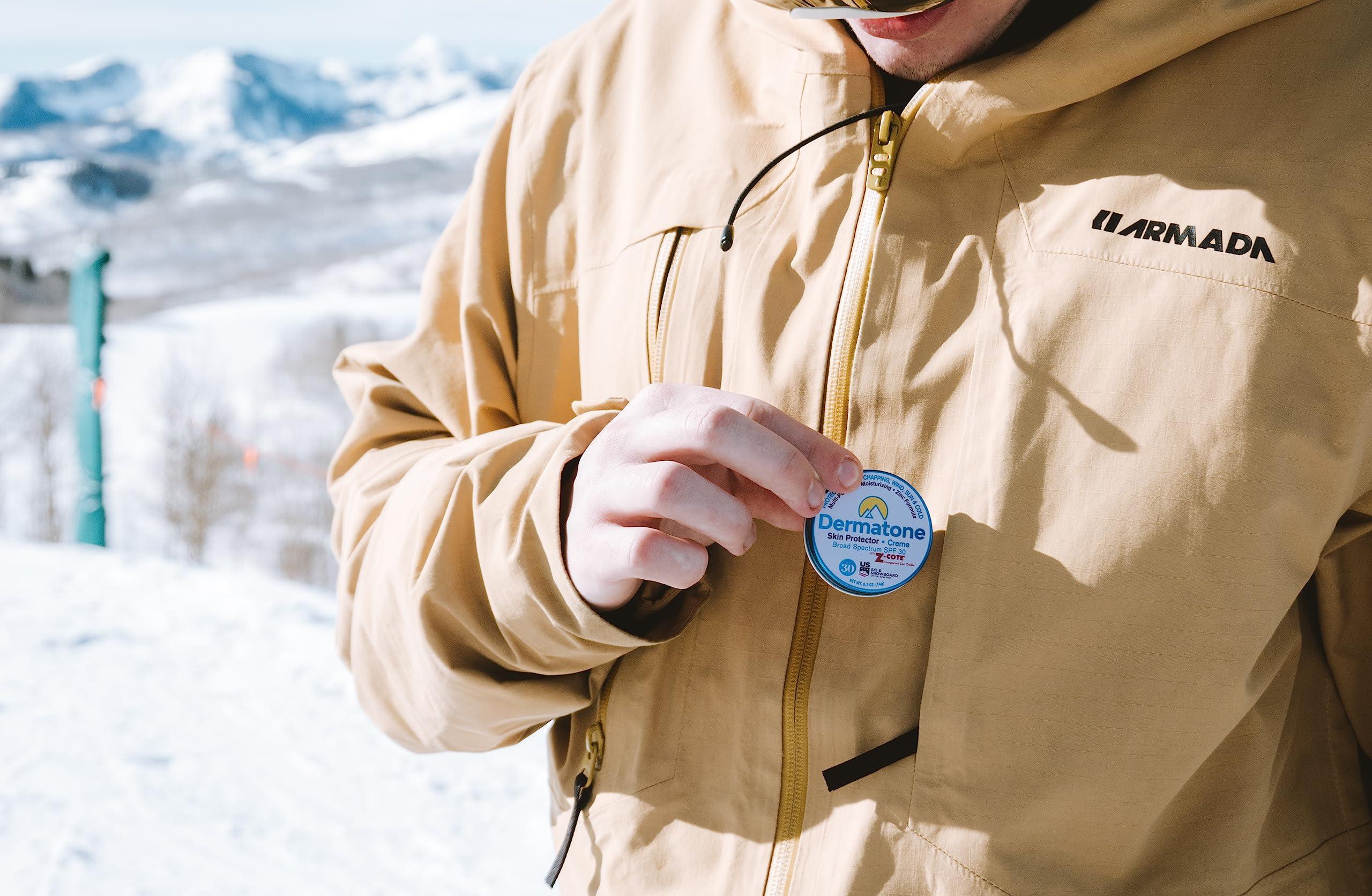 DERMATONE Dermatone Skin Protector w/Zinc | Skin Balm for Face & Lips | Barrier Cream for Sun, Wind & Cold | SPF 30 Zinc Sunscreen | Moisturize, Heal & Repair Dry Skin, 0.5 oz